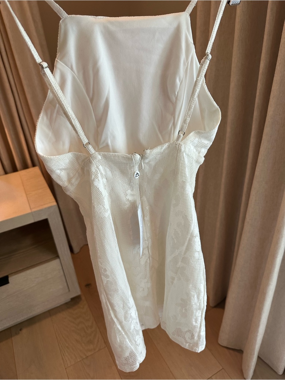 Sadie & Sage White Lace Mini Slip Dress